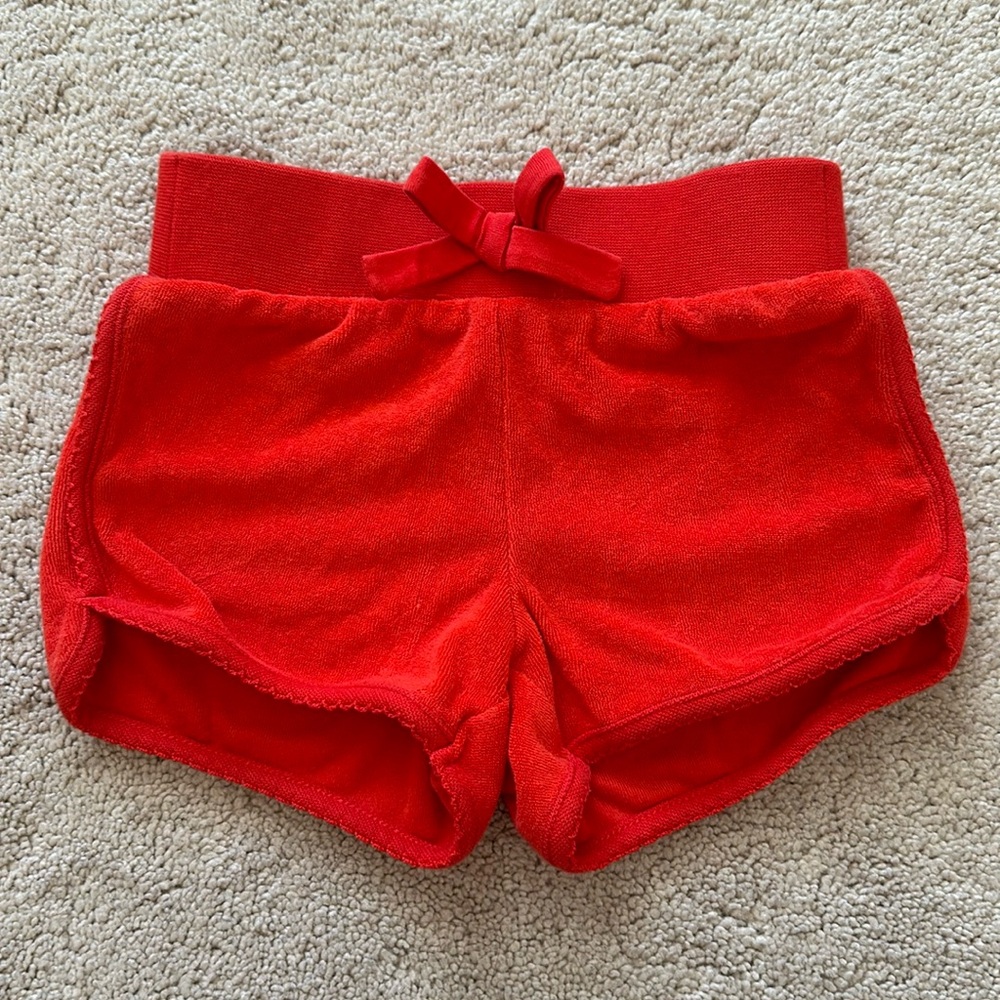Hanna Andersson terry cloth swim cover up shorts red size 80